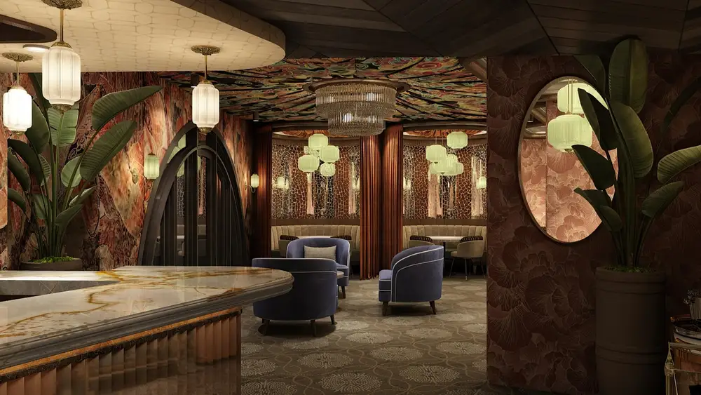Design rendering of the late-night VIP salon